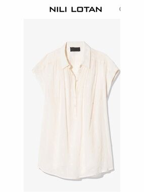 Nili Lotan, NORMANDY blouse, cream, size small, nwt